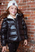 Ellabee Black Jacket with White Shearling